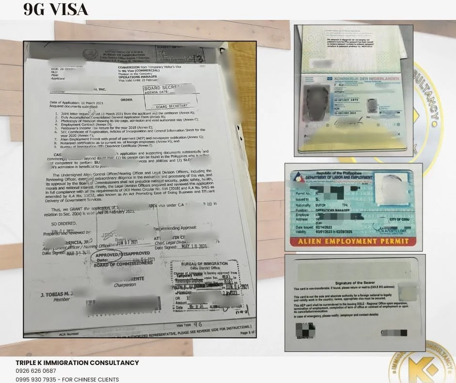 Approved 9G Work Visa case document